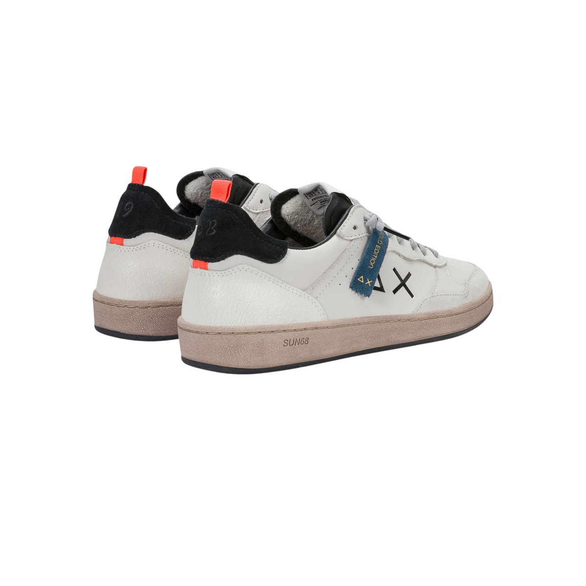 Sun68 sneakers uomo in pelle Urban Basket panna nero Z46146 PANNA-NERO SUN68 