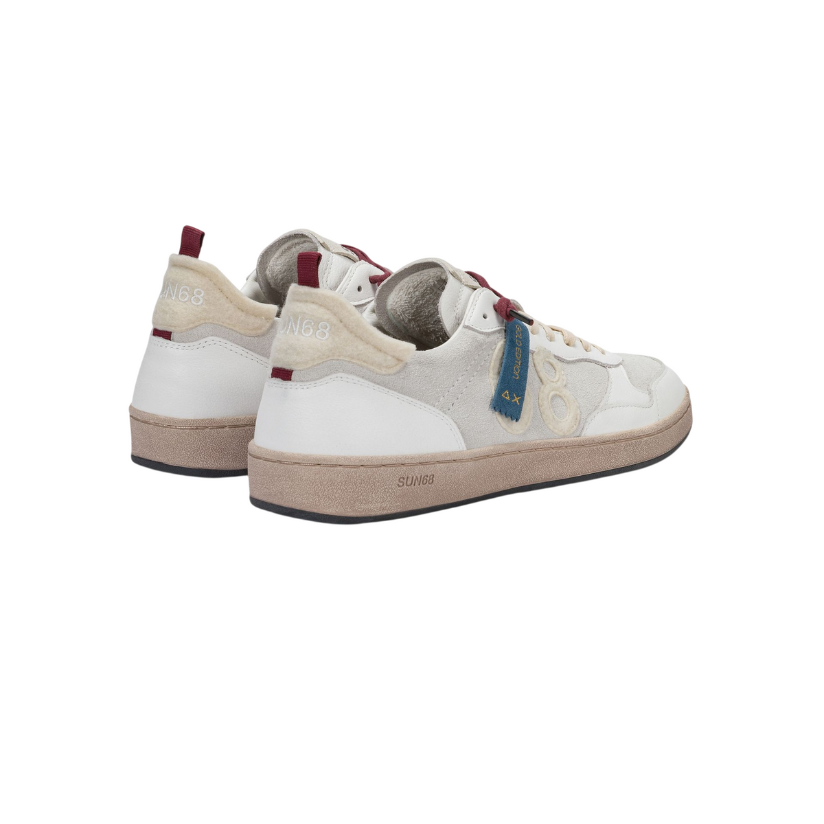 Sun68 sneakers uomo Urban Basket in ecopelle e suede bianco ecrù Z46151 BIANCO SUN68 