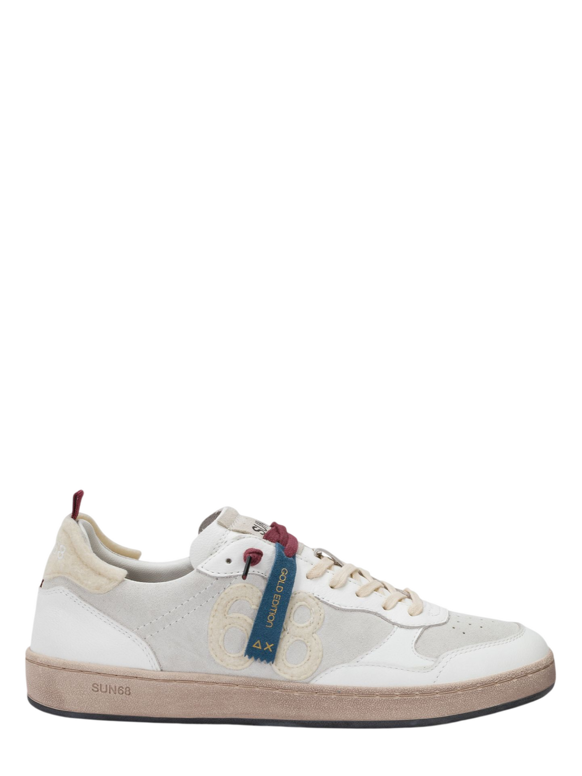 Sun68 sneakers uomo Urban Basket in ecopelle e suede bianco ecrù Z46151 BIANCO SUN68 