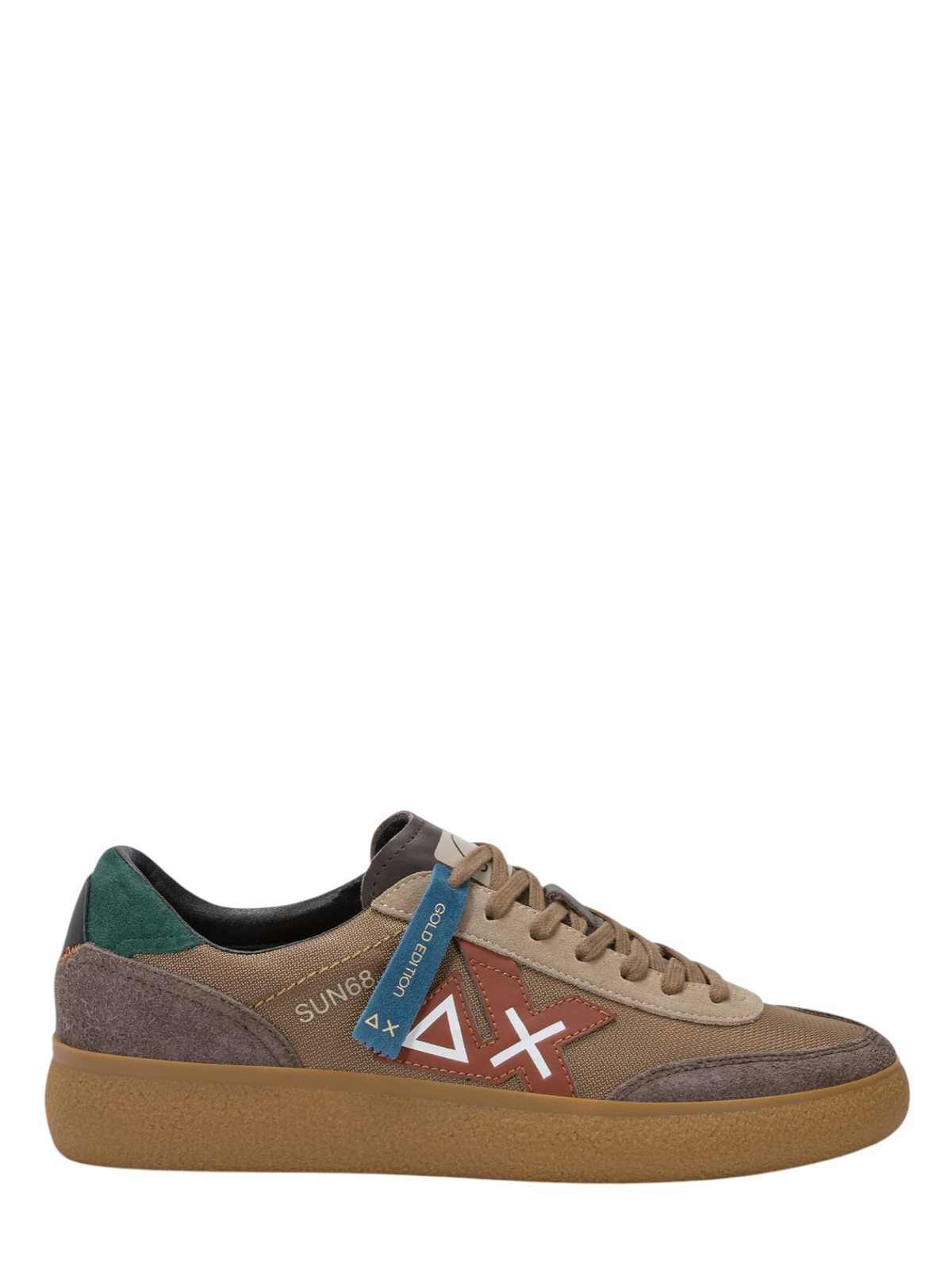 Sun68 sneakers uomo Luis Nylon colorblock marrone Z46157 VOLPE SUN68 