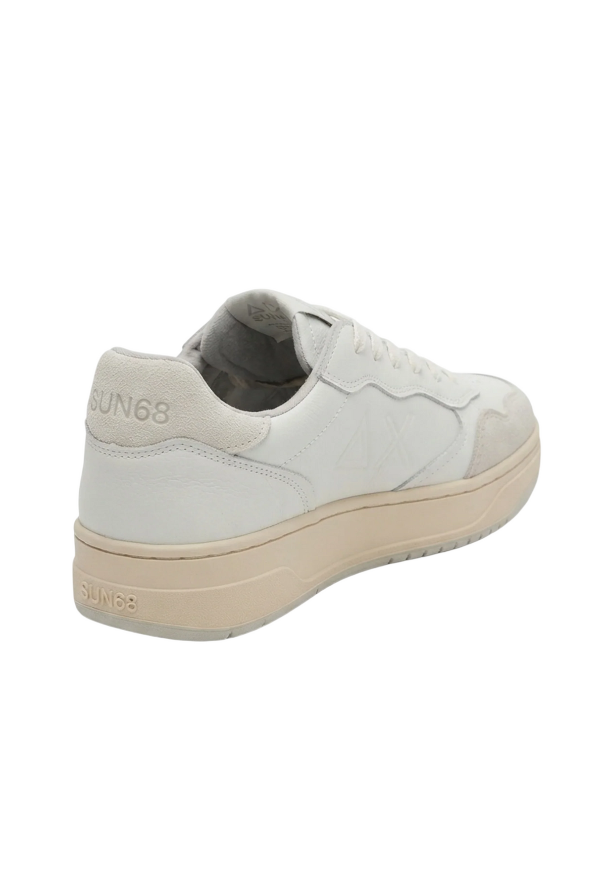 Sun68 sneakers uomo Big Basket in pelle e suede bianco ecrù Z46160 BIANCO SUN68 