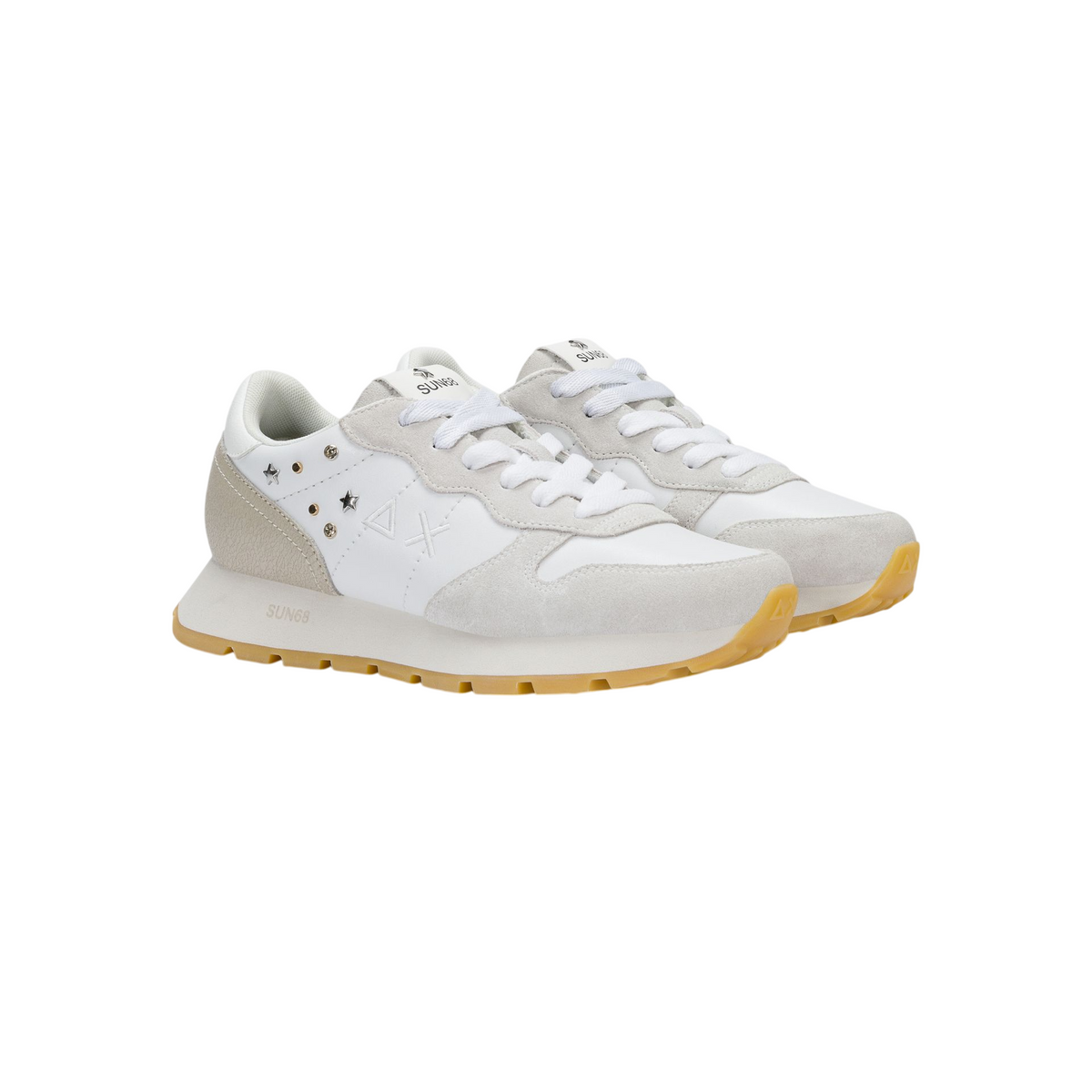 Sun68 sneakers donna Ally Studs in suede ed ecopelle bianco ecrù Z46206 BIANCO SUN68 