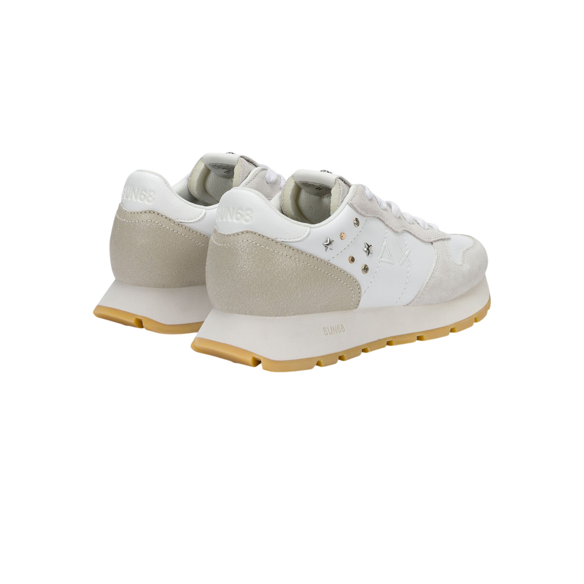 Sun68 sneakers donna Ally Studs in suede ed ecopelle bianco ecrù Z46206 BIANCO SUN68 