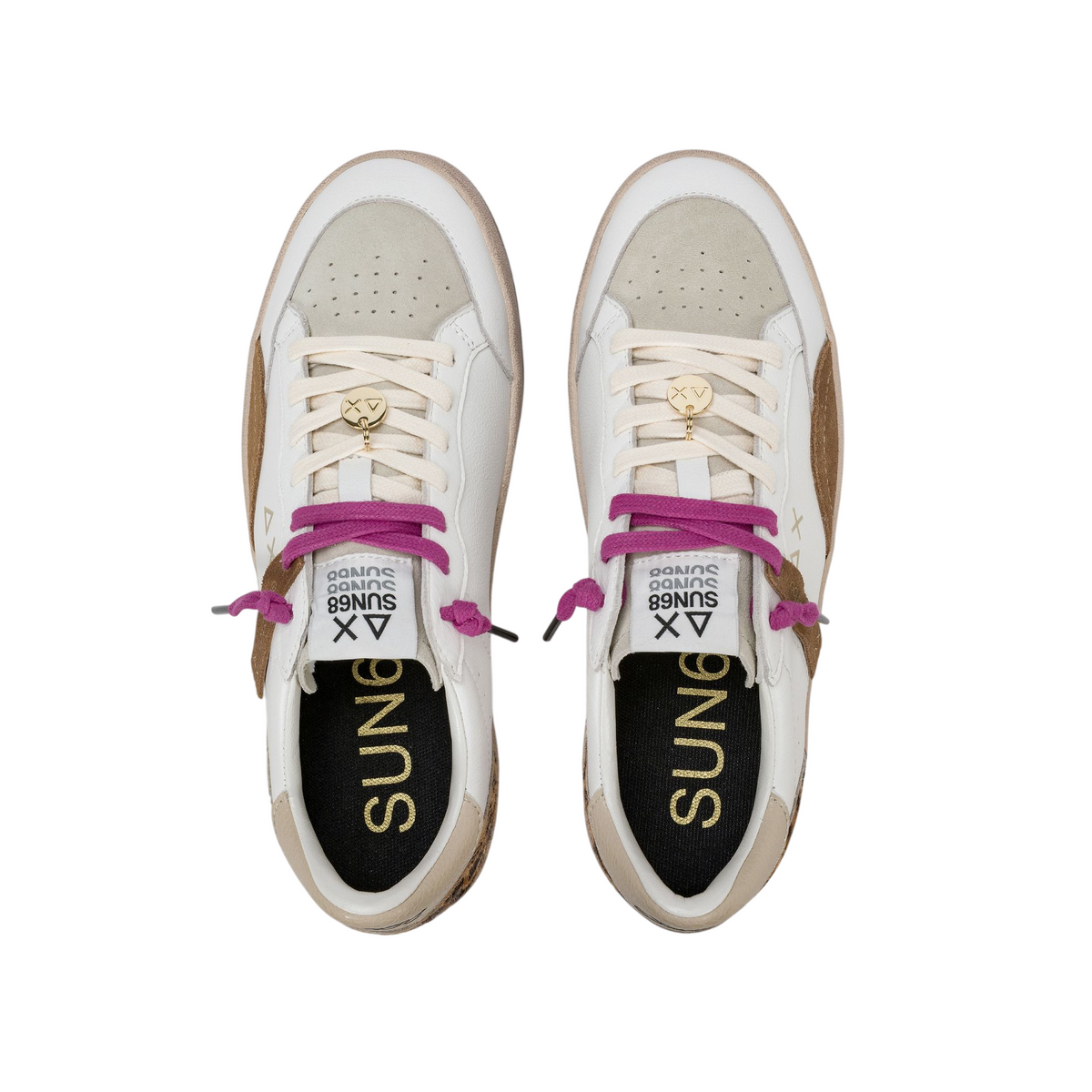 Sun68 sneakers donna Urban Street colorblock bianco marrone Z46249 BIANCO-VOLPE SUN68 