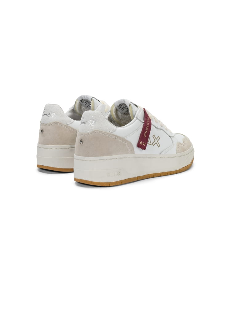 Sun68 sneakers donna Basket Love Lady in pelle e suede bianco Z46260 BIANCO SUN68 