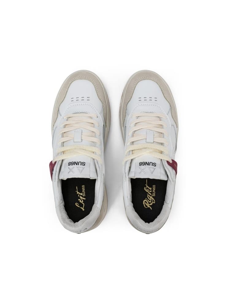 Sun68 sneakers donna Basket Love Lady in pelle e suede bianco Z46260 BIANCO SUN68 