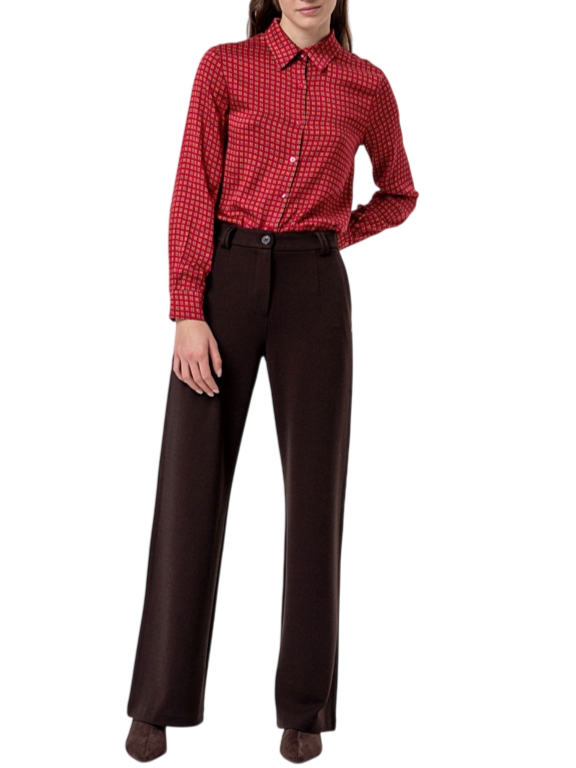 Surkana pantaloni wide leg misto viscosa marrone moro 556BAXY513 84 SURKANA 