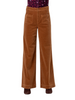 Surkana pantaloni palazzo donna in velluto millerighe ruggine