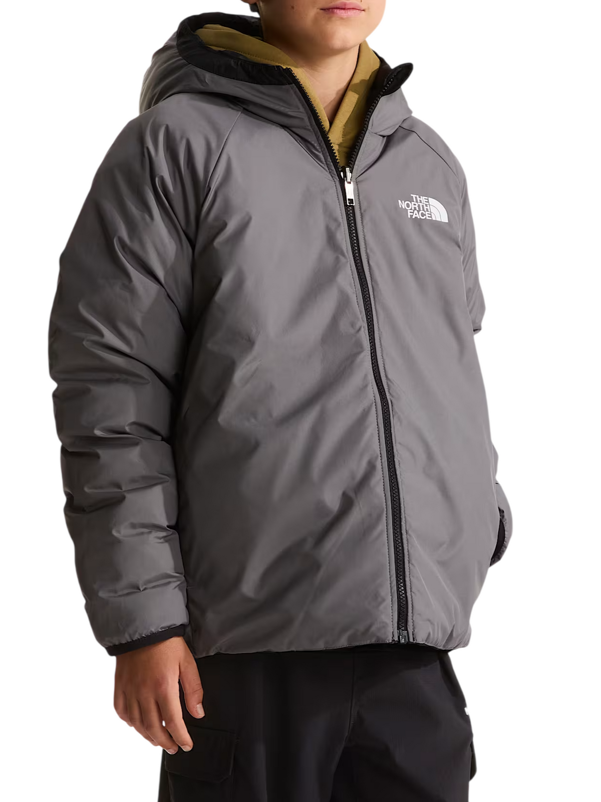 The North Face giubbino imbottito reversibile bambino unisex Perrito nero grigio NF0A88TW WOO1 THE NORTH FACE 
