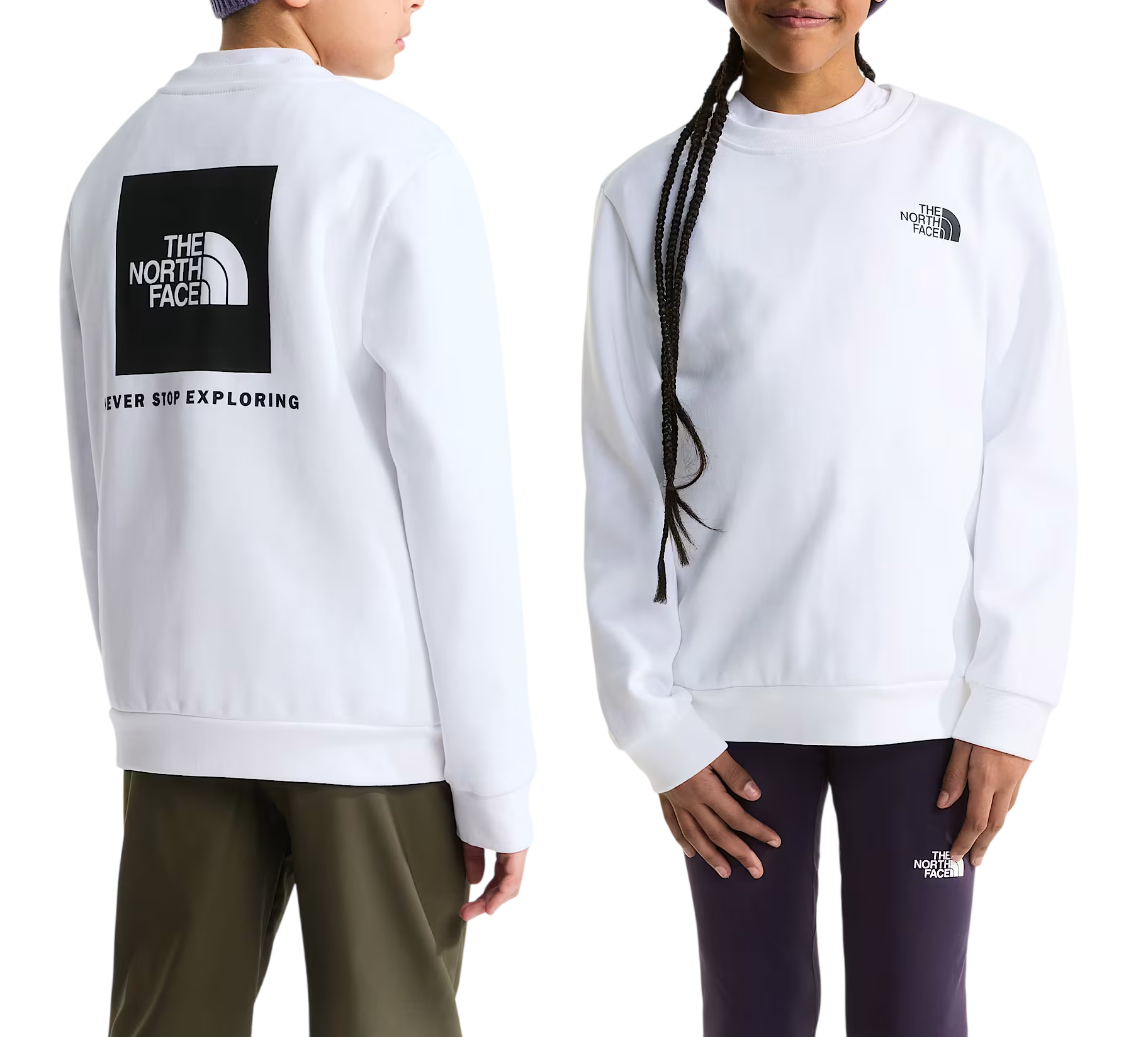 The North Face felpa unisex bambino con logo bianco NF0A8F9W FN41 THE NORTH FACE 
