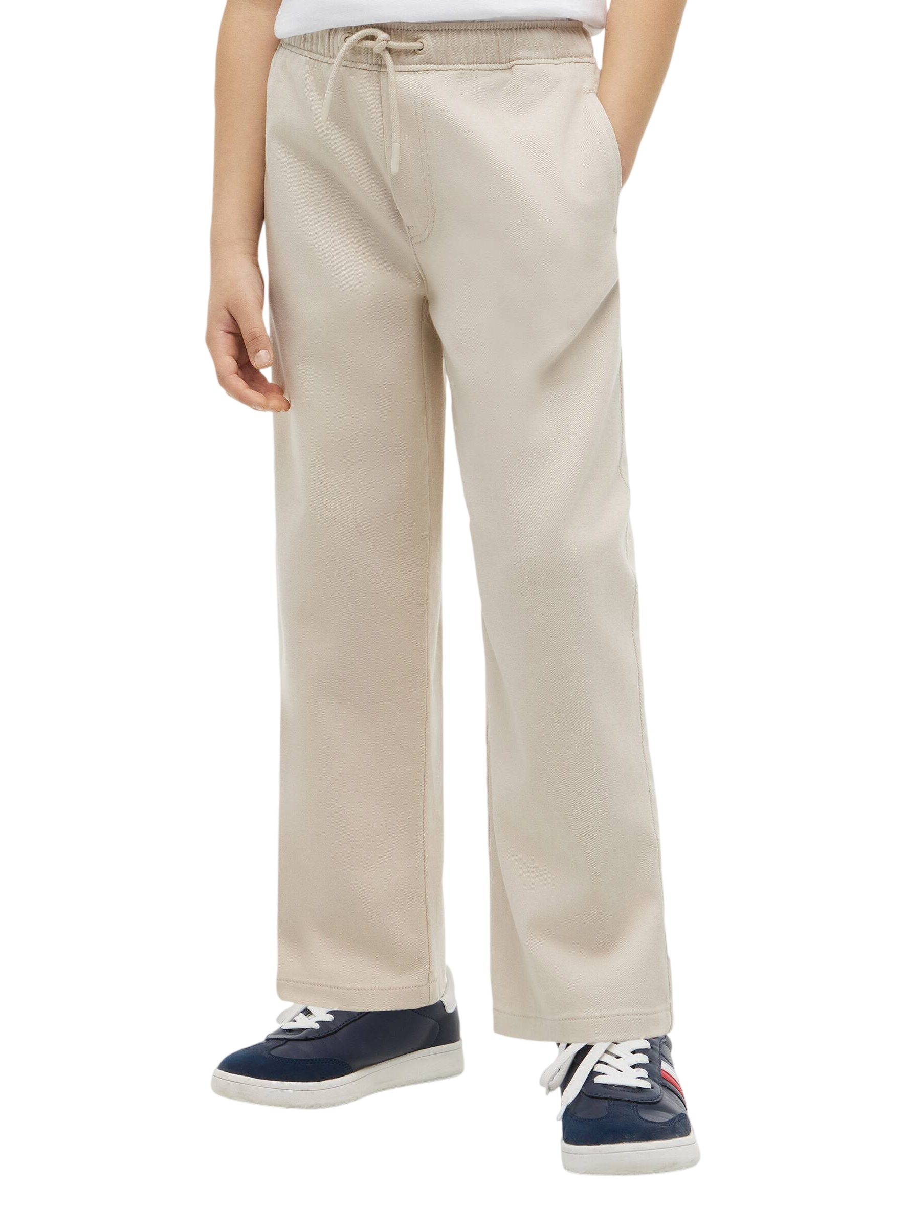 Tommy Hilfiger pantaloni bambino baggy con coulisse beige<BR/> KB0KB10282 ACI Tommy Hilfiger 