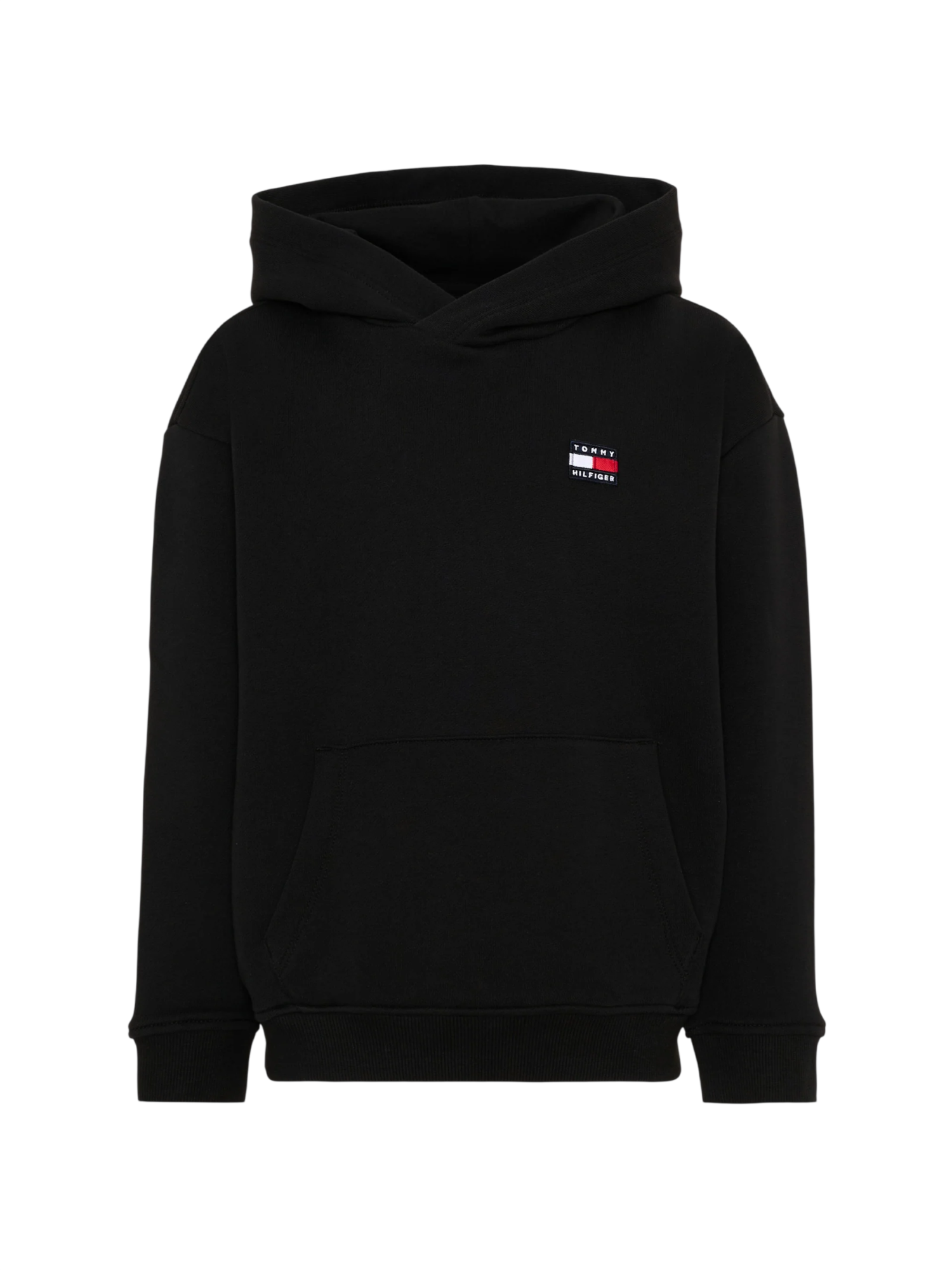 Tommy Hilfiger felpa bambino con cappuccio patch logo nero KS0KS00758 BDS Tommy Hilfiger 