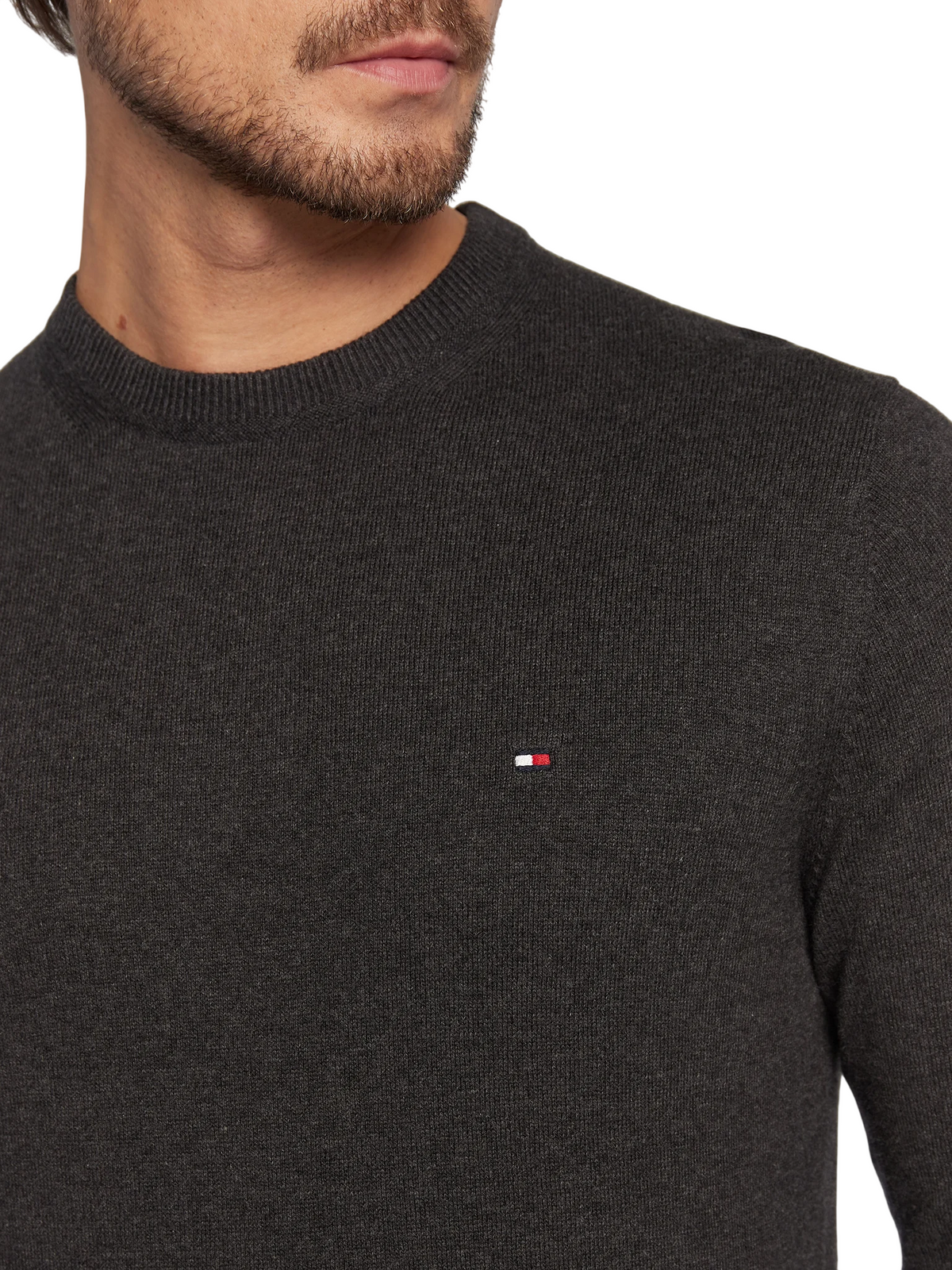 Tommy Hilfiger maglia girocollo in misto cashmere grigio melange MW0MW28046 P92 Tommy Hilfiger 