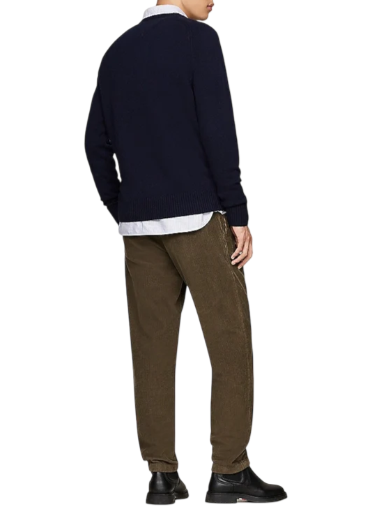 Tommy Hilfiger maglia girocollo uomo in lana blu MW0MW36535 DW5 Tommy Hilfiger 