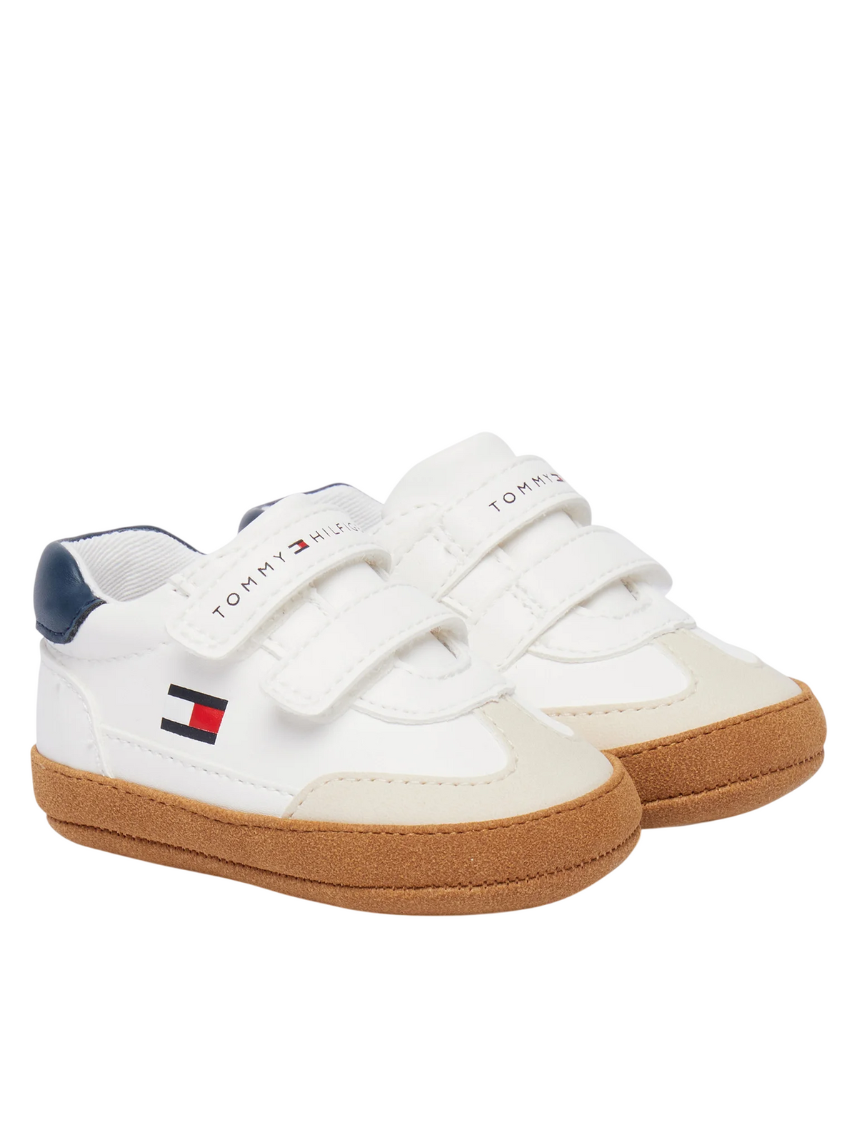 Tommy Hilfiger scarpette da culla neonato con strappi bianco T0B9-35210-1755 B058 Tommy Hilfiger 