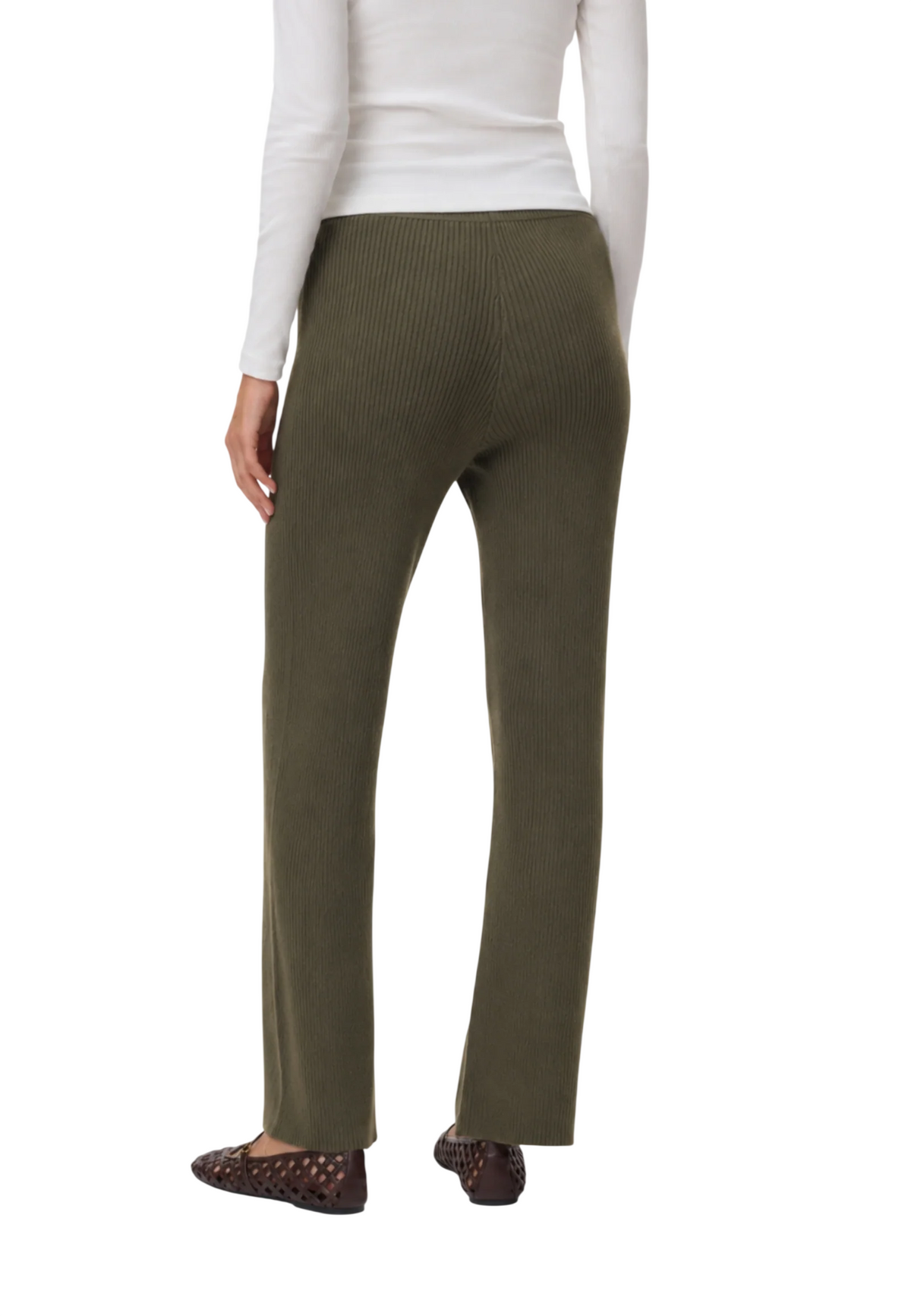 Vero Moda pantaloni in maglia a costine donna verde 10345717 FOREST NIGHT VERO MODA 