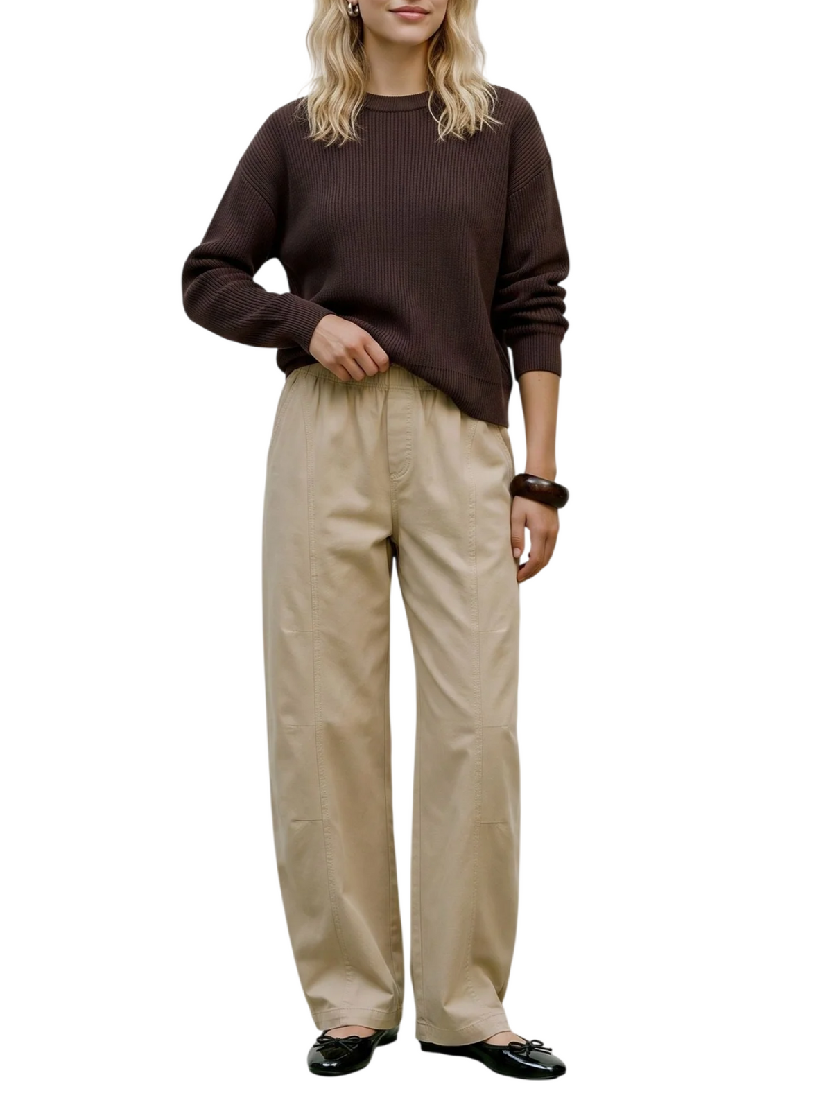 Vero Moda maglia donna in misto viscosa a costine marrone 10347043 CHOCOLATE TORTE VERO MODA 