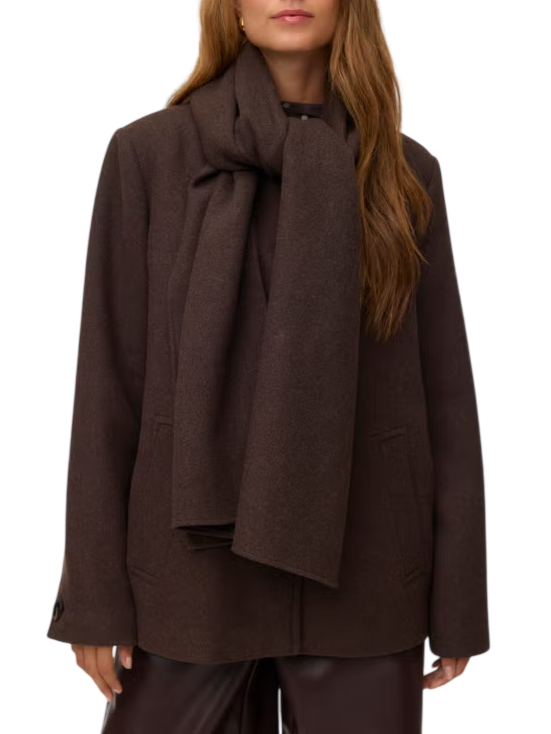 Vero Moda cappotto donna misto lana con fusciacca marrone 10351051 CHOCOLATE TORTE MELANGE VERO MODA 