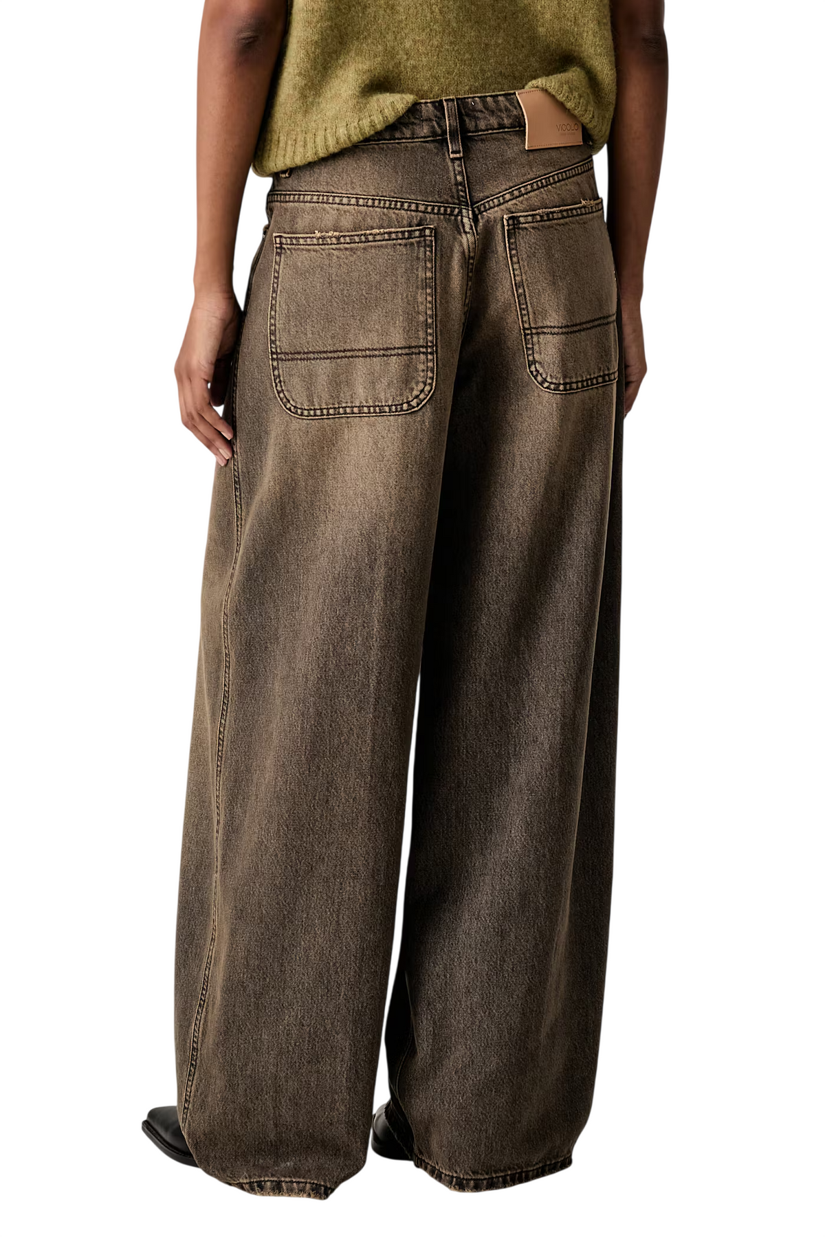 cheryl wide leg DAC5037 DENIM NERO DIRTY VICOLO 