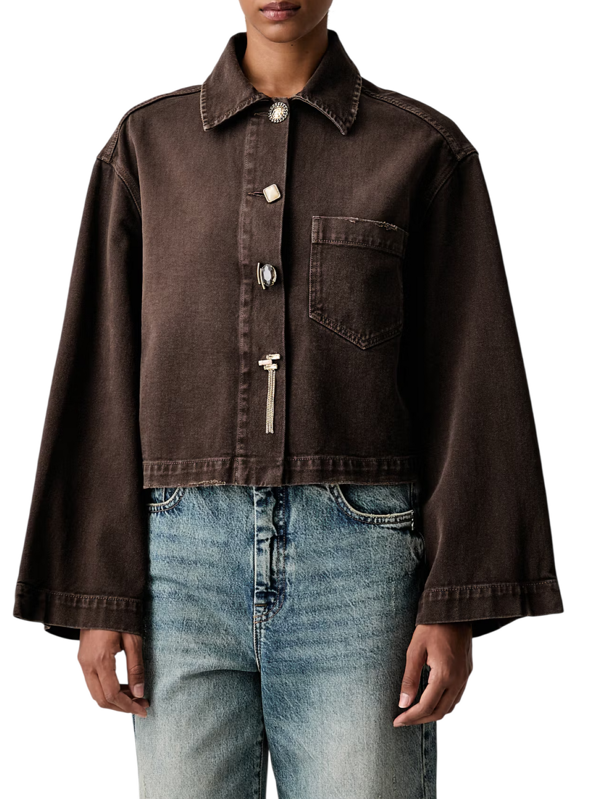 denim bottone gioiello DAC5107 FONDENTE VICOLO 