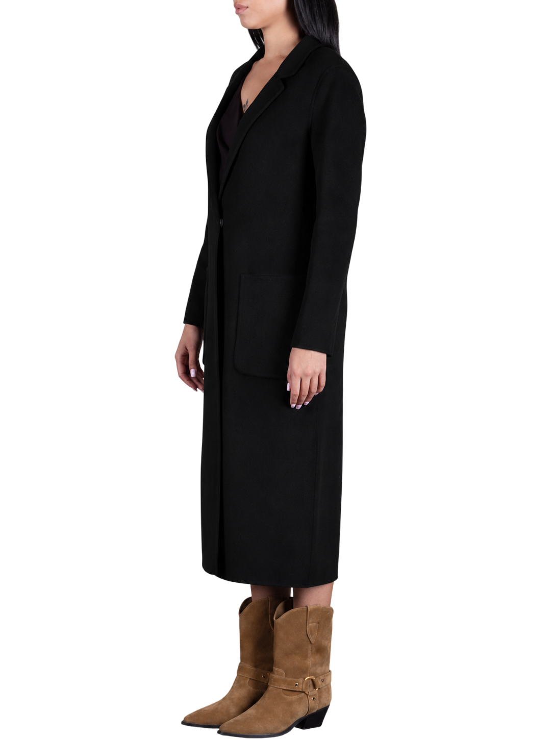 Vicolo cappotto lungo monopetto misto lana donna nero TAC0002 NERO VICOLO 