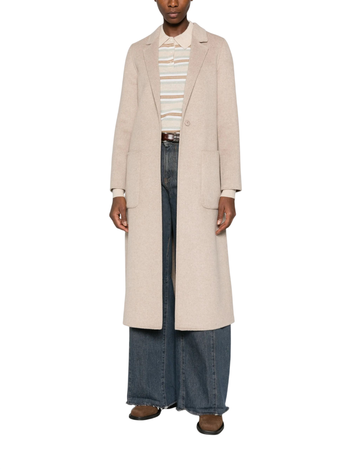 Vicolo cappotto lungo monopetto misto lana donna tortora TAC0002 TORTORA VICOLO 