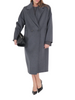 Vicolo cappotto lungo doppiopetto misto lana donna grigio antracite