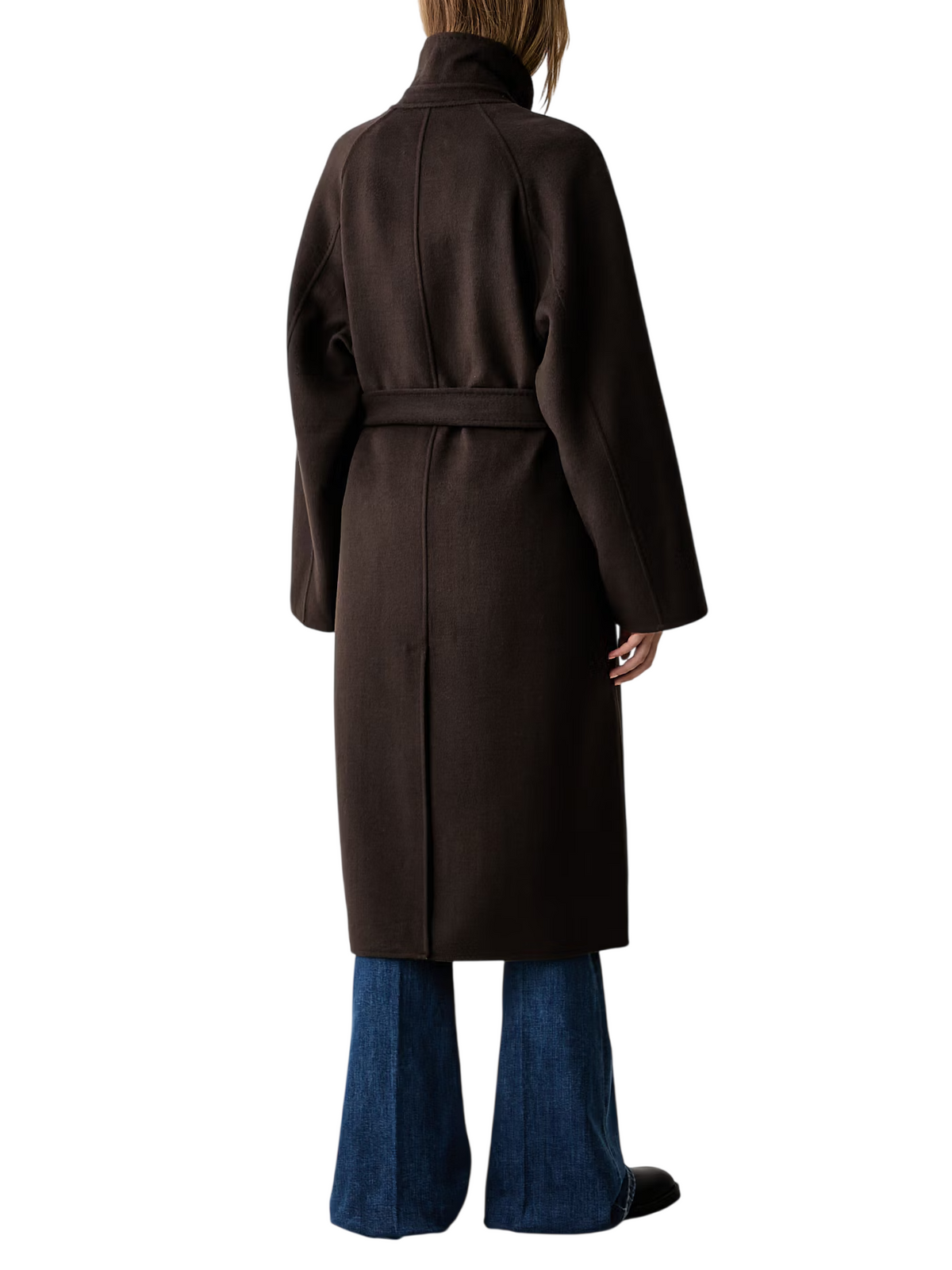 Vicolo cappotto lungo doppiopetto misto lana marrone TAC0023 FONDENTE VICOLO 