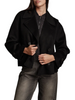 Vicolo cappotto donna doppiopetto misto lana nero