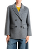 Vicolo cappotto blazer doppiopetto donna misto lana melange grigio
