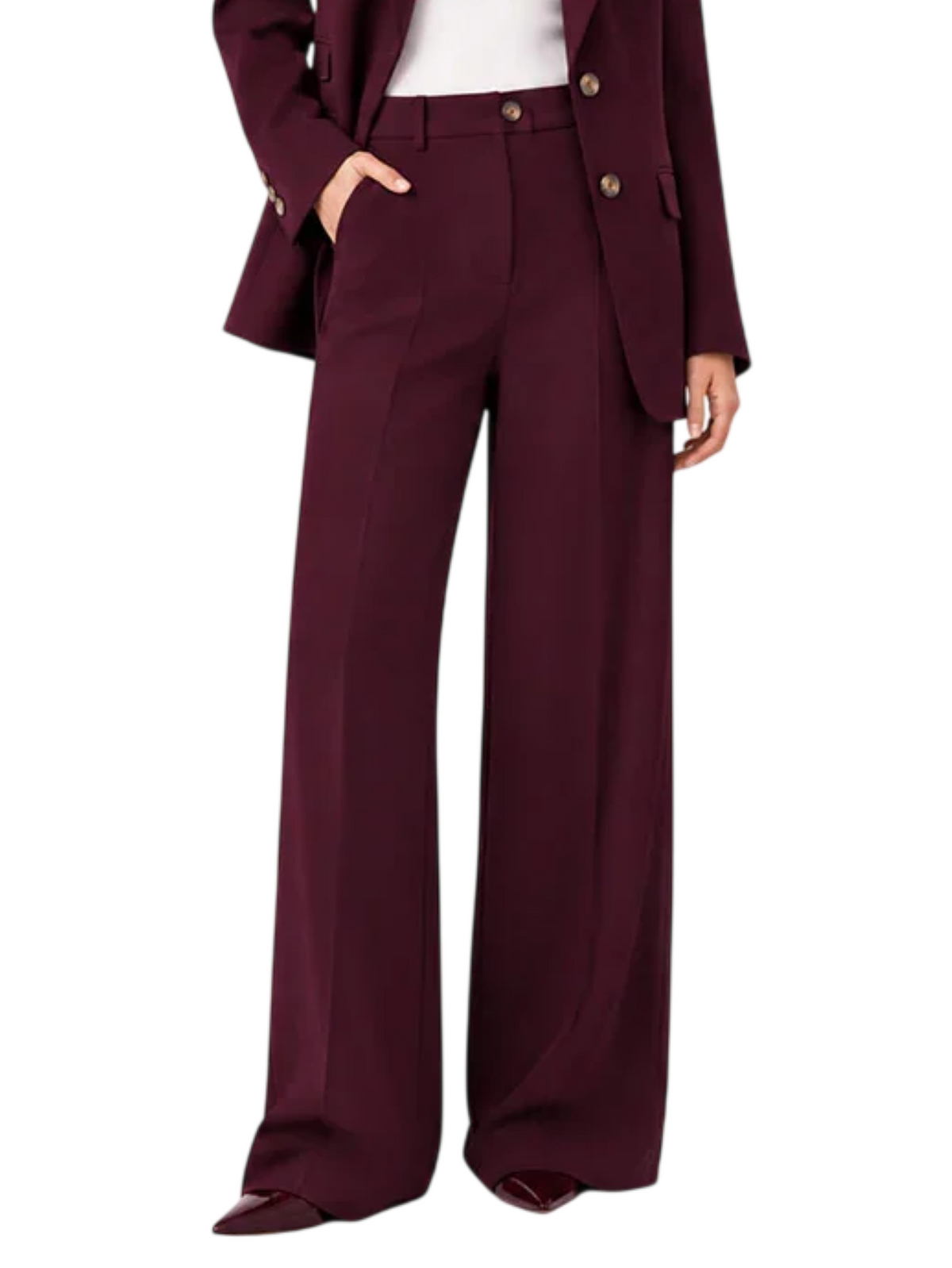 Vicolo pantaloni palazzo donna misto viscosa borgogna TAC0402 BORGOGNA VICOLO 