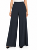 Vicolo pantaloni palazzo donna in tessuto crepe nero