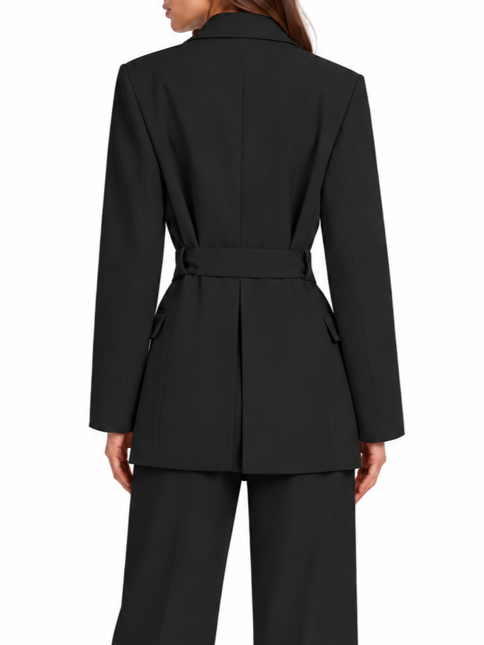 Vicolo giacca a vestaglia donna con cintura nero TAC0408 NERO VICOLO 