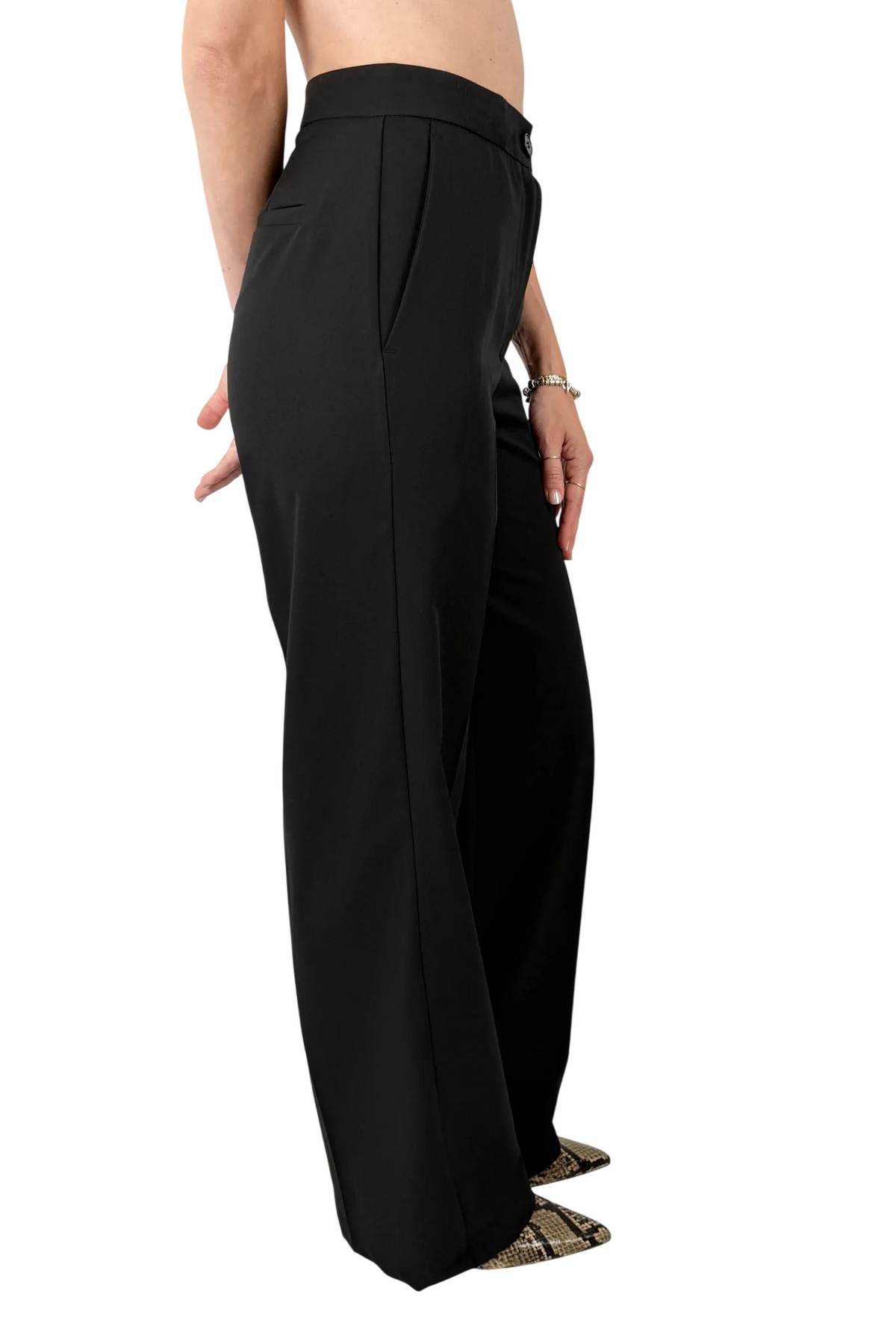 Vicolo pantaloni palazzo donna misto viscosa nero TAC0420 NERO VICOLO 