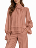 Vicolo blusa donna con fusciacca misto lyocell rosa antico