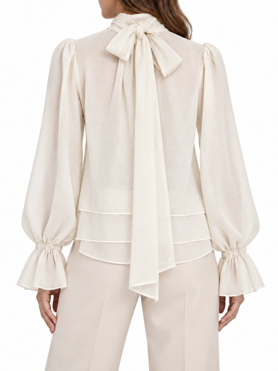 Vicolo blusa donna con fusciacca misto lyocell color crema TAC0430 VANIGLIA VICOLO 