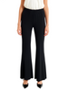 Vicolo pantaloni a zampa donna in tessuto crepe nero