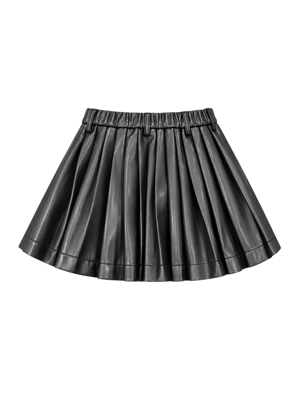 Vicolo Girl gonna corta a pieghe in ecopelle nero 3142G00393 BLACK VICOLO GIRL 