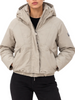 Yes Zee piumino donna crop con cappuccio beige
