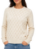 Yes Zee maglia donna misto viscosa a rombi avorio