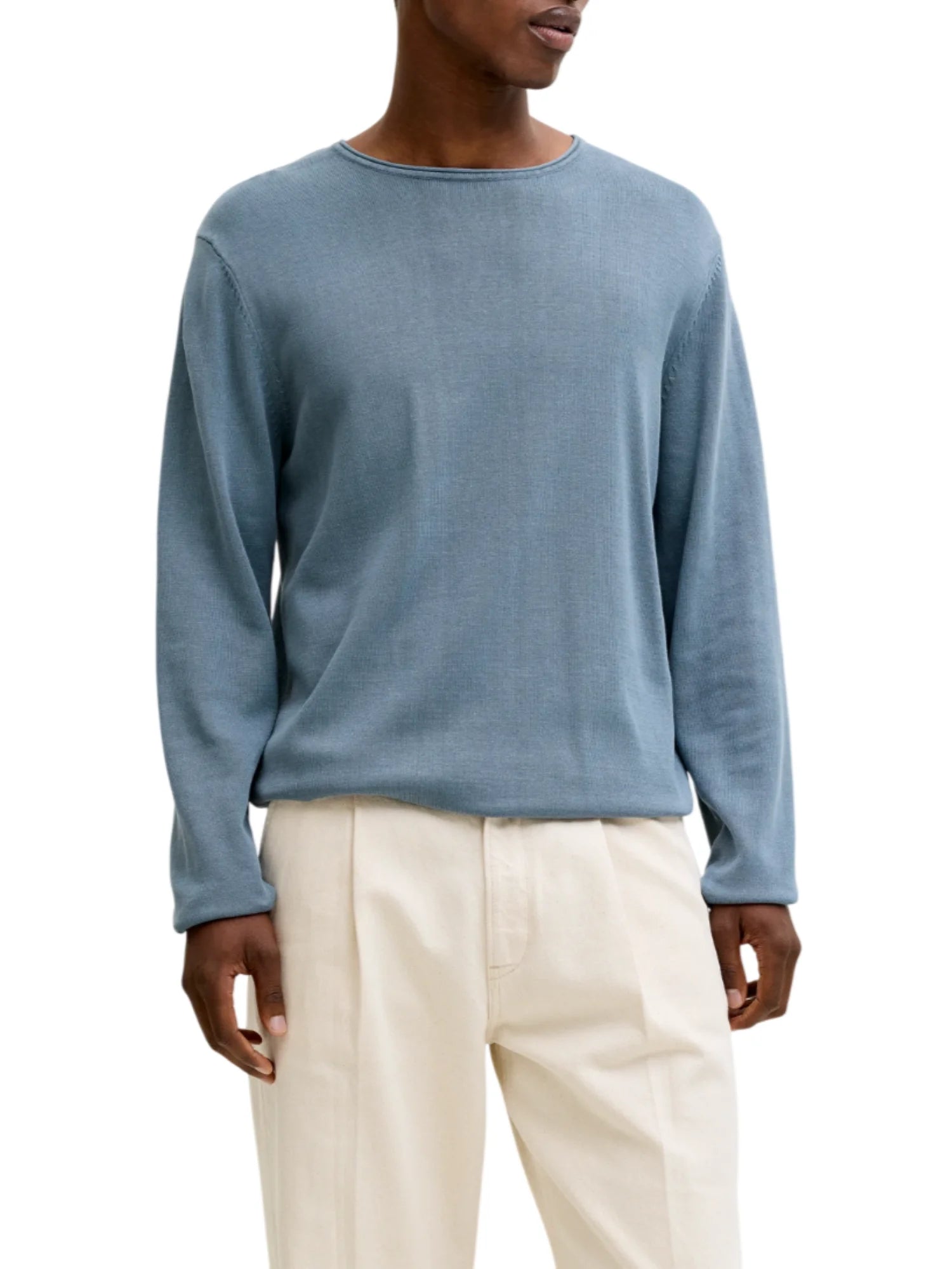 Jack&Jones maglia uomo in cotone carta da zucchero 12174001 BLUE MIRAGE JACK&JONES 