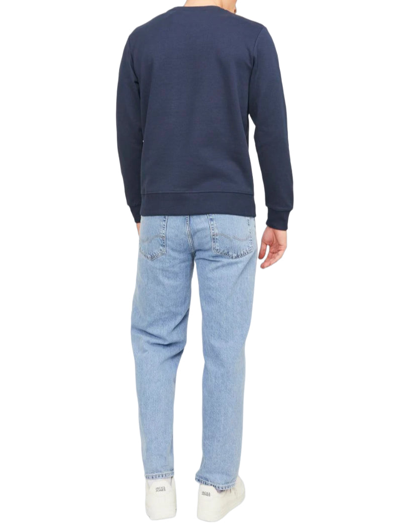 Jack&Jones felpa uomo basic blu 12181903 NAVY BLAZER JACK&JONES 