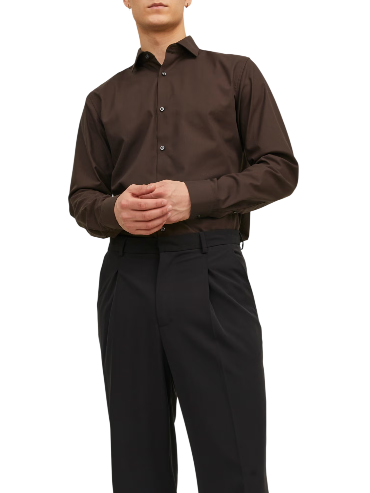 JACK&JONES Camicia Uomo MARRONE 12227385 CHOCOLATE TORTE JACK&JONES 