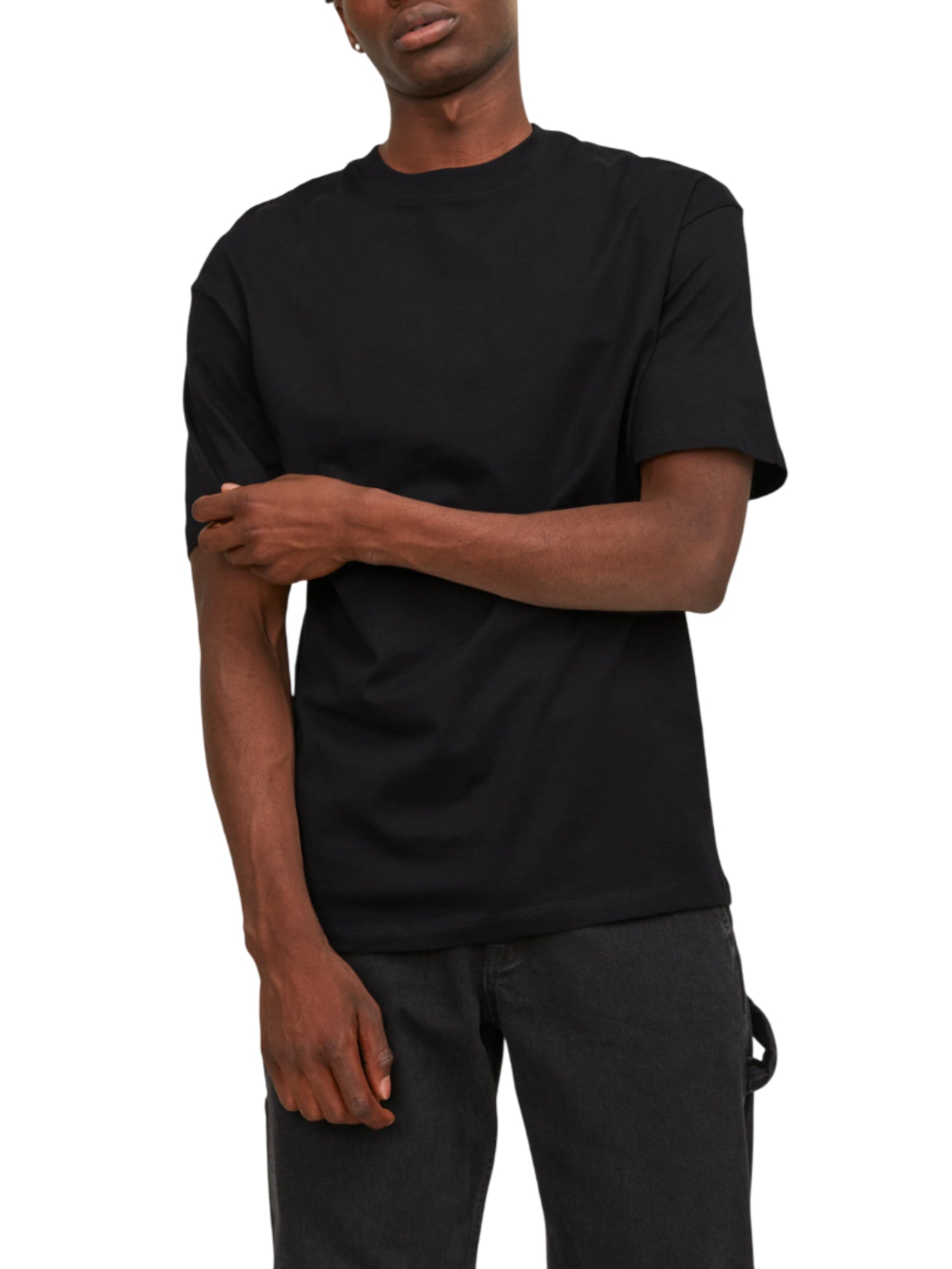 Jack&Jones T-shirt basic uomo in cotone nero 12249319 BLACK JACK&JONES 