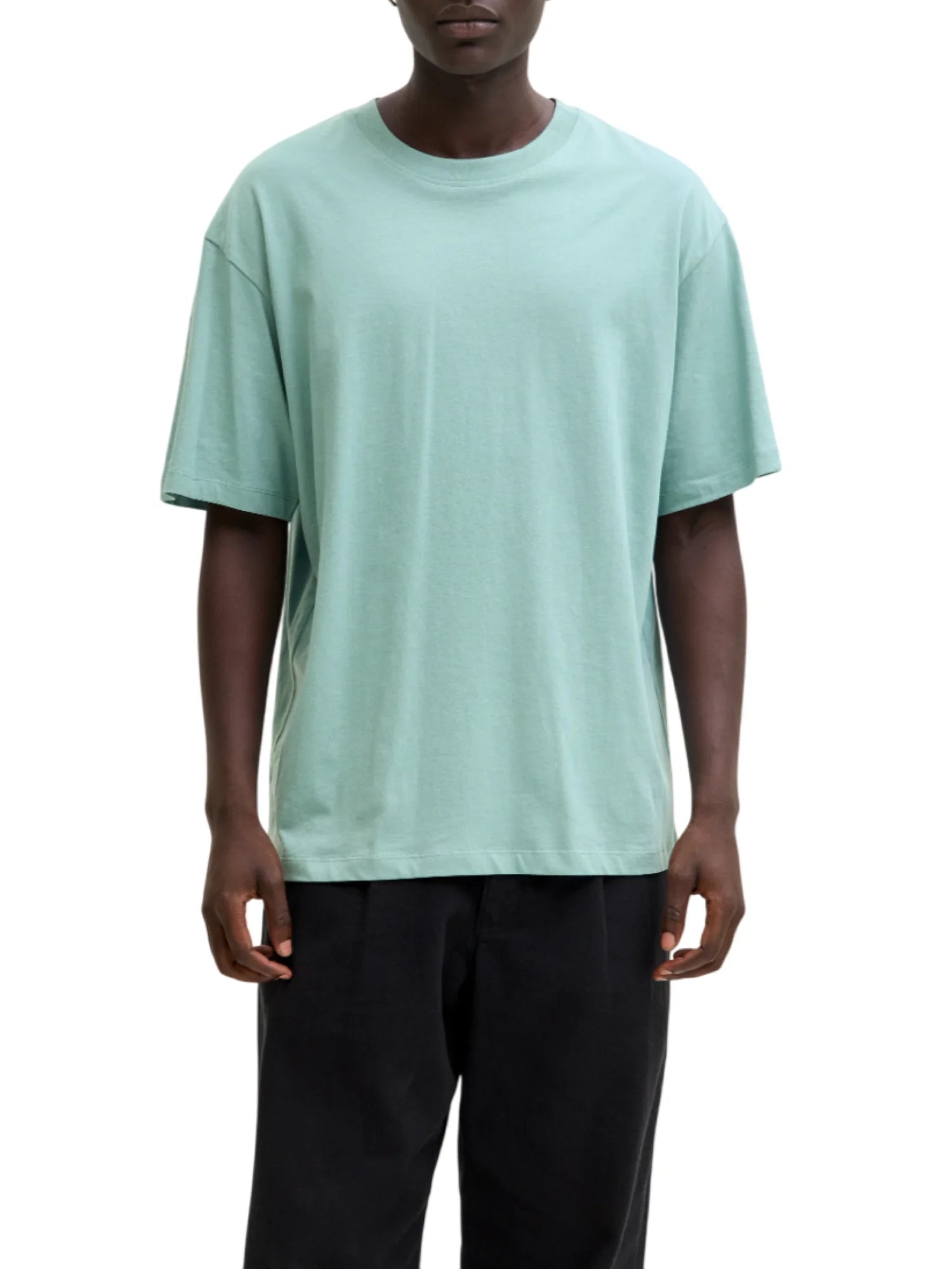 Jack&Jones T-shirt basic uomo in cotone verde acqua 12249319 MINERAL BLUE JACK&JONES 