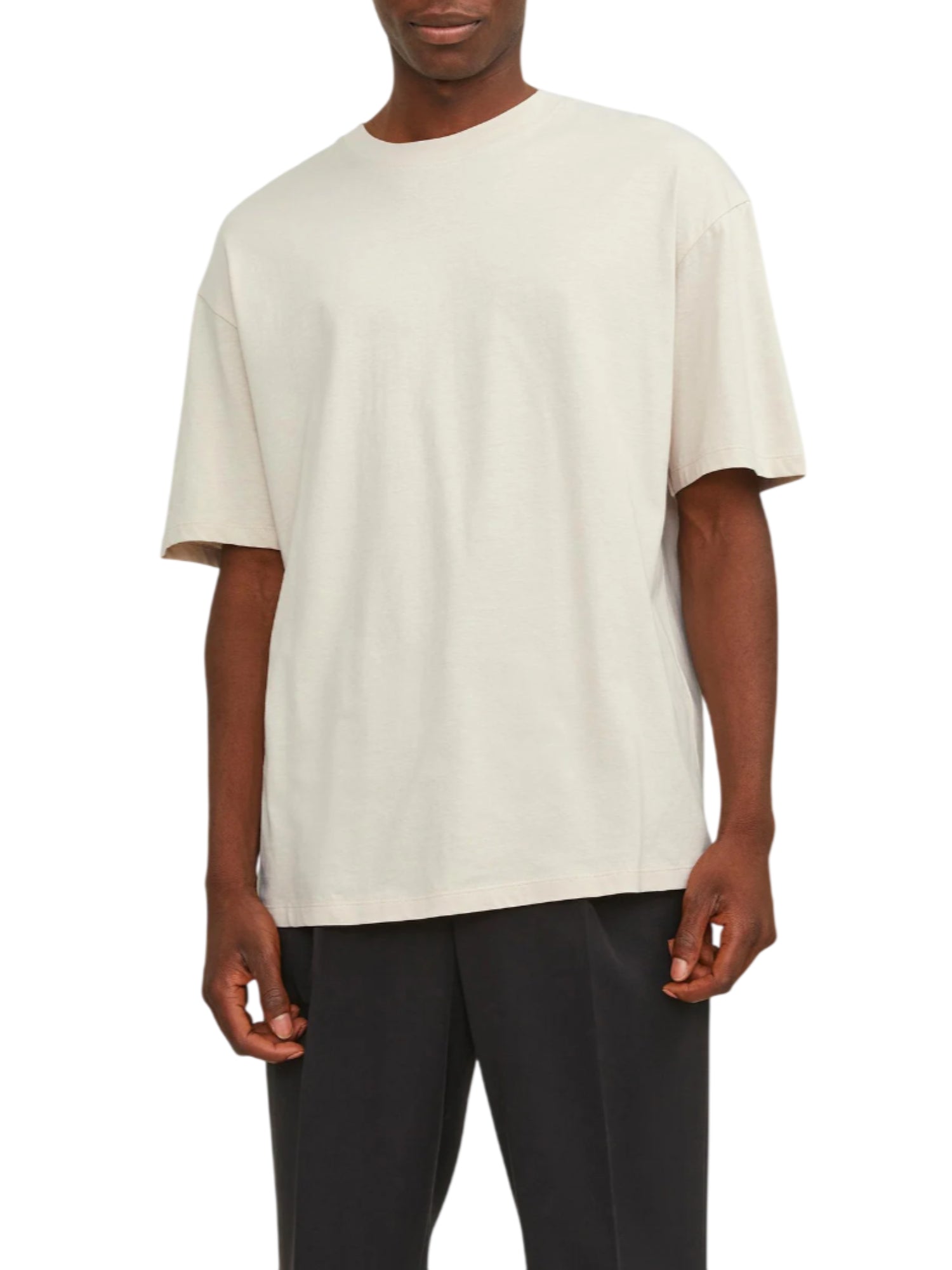 Jack&Jones T-shirt basic uomo in cotone ecrù 12249319 MOONBEAM JACK&JONES 