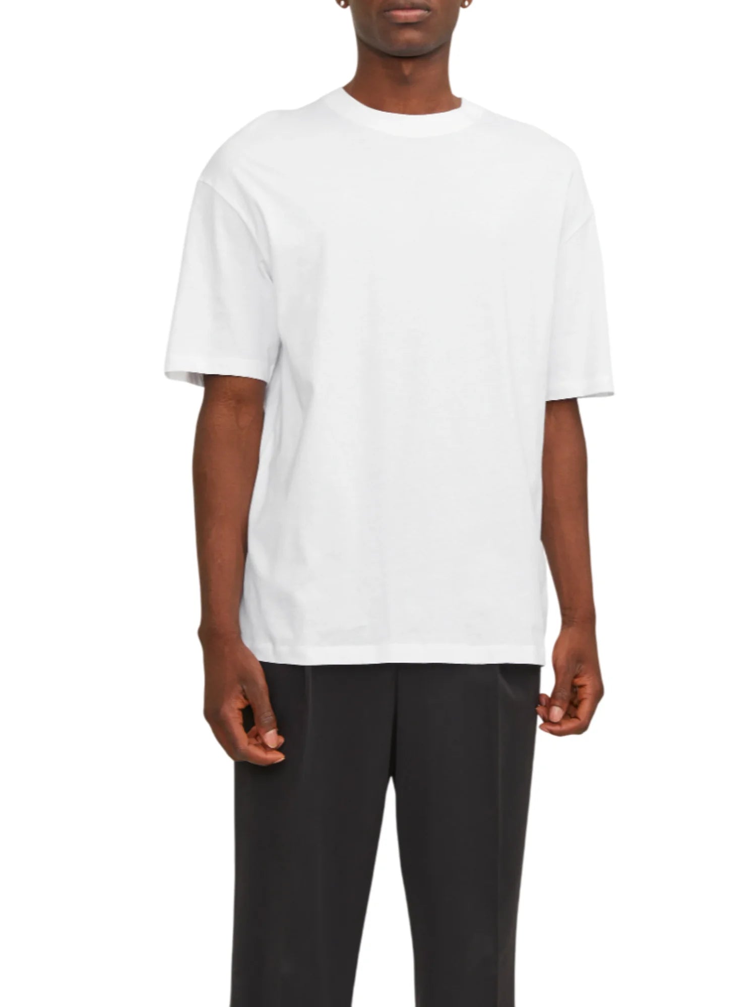 Jack&Jones T-shirt basic uomo in cotone bianco 12249319 WHITE JACK&JONES 