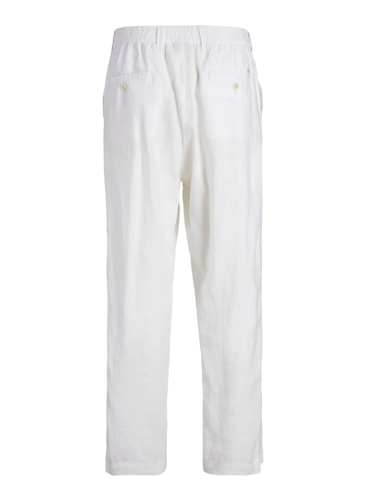 Jack&Jones pantaloni uomo in lino Loose fit bianco 12253120 BRIGHT WHITE JACK&JONES 