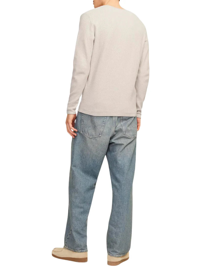 Jack&Jones maglia uomo in cotone ecrù 12258407 OATMEAL MELANGE JACK&JONES 