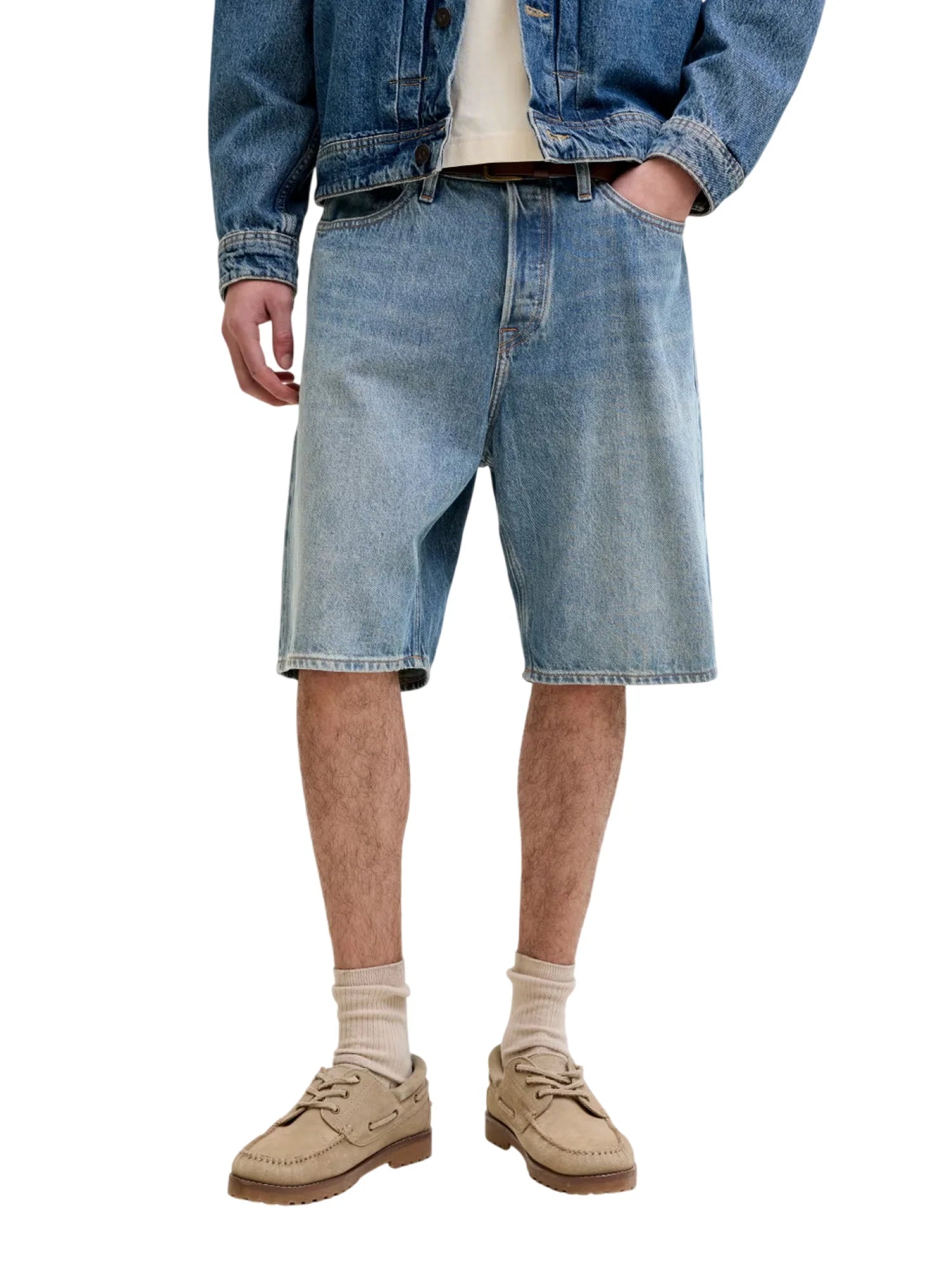 Jack&Jones bermuda uomo baggy in denim lavaggio chiaro 12269532 AM761 JACK&JONES 
